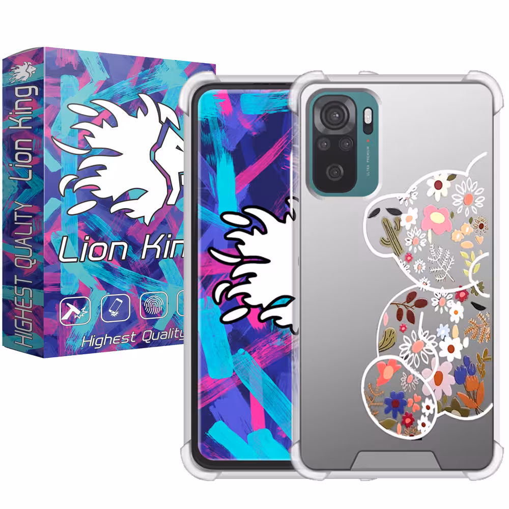 کاور لاین کینگ مدل آینه ایی نشکن طرح خرس مناسب برای گوشی موبایل شیائومی Redmi Note10/10S