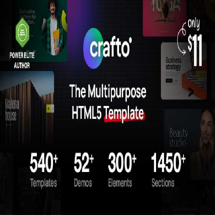 دانلود قالب اچ تی ام ال چندمنظوره Crafto