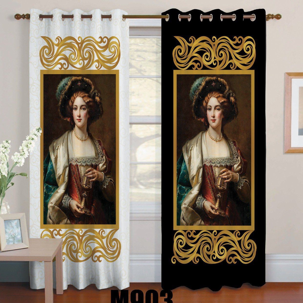 پرده چاپی  پانچ  طرح   اروپایی   کد 4034