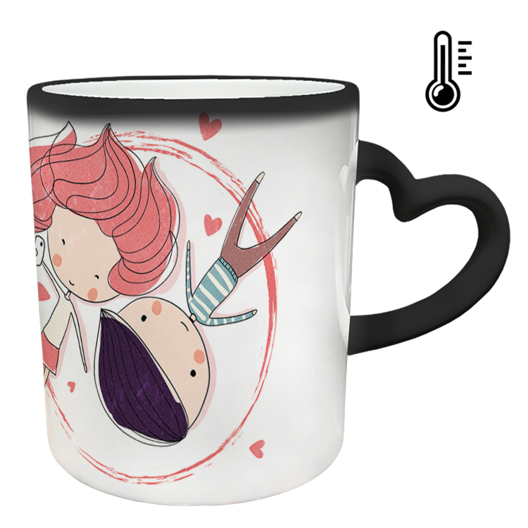 ماگ حرارتی مدل دسته قلبی طرح عاشقانه کد 176