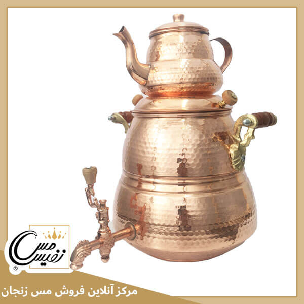 سماور رو گازی مسی چکشی زنجان طرح فرد 3