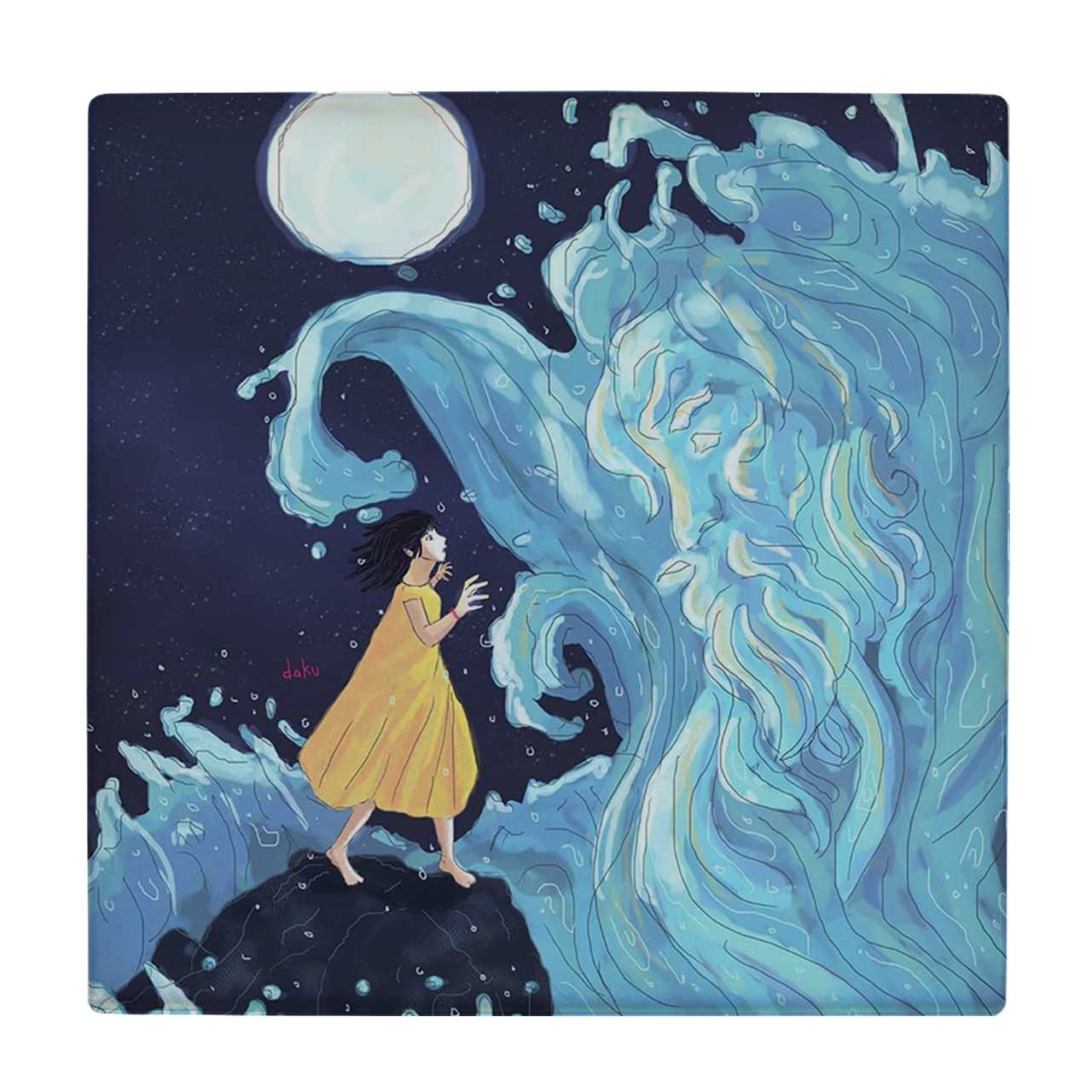  کاشی کارنیلا طرح دختر و موج دریاکد wkk3318