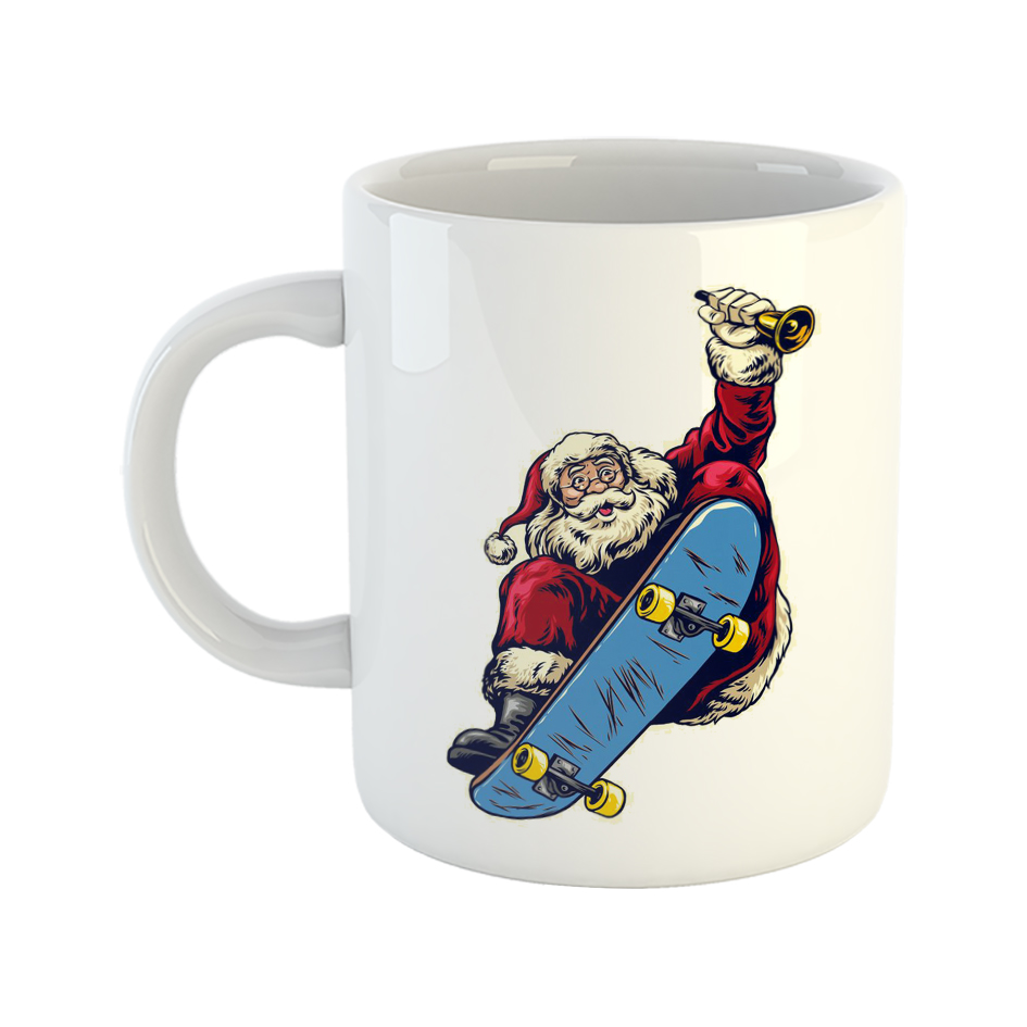 ماگ طرح کریسمس مدل بابانوئل اسکیتی Merry Christmas