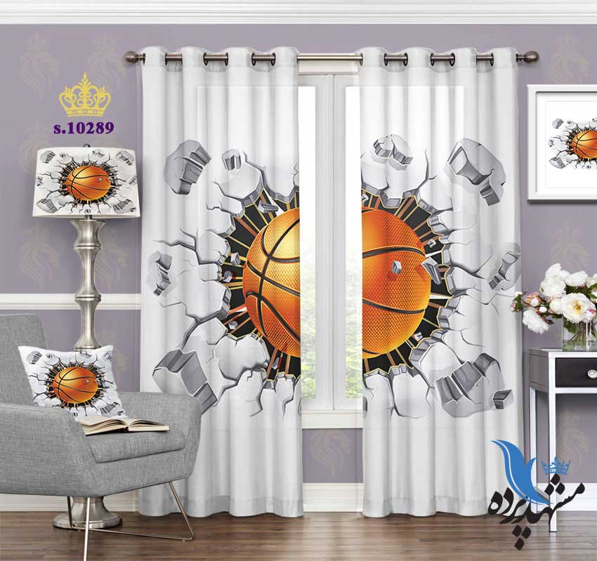 پرده پانچ ورزشی طرح توپ بستکبال S10289