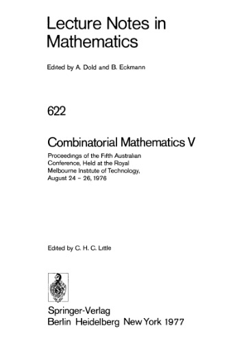 خرید و دانلود نسخه کامل کتاب Combinatorial Mathematics V