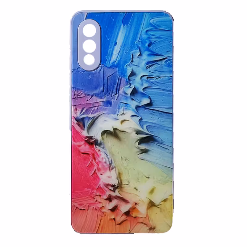 قاب طرح دار پشت گلسی محافظ لنز دار سامسونگ SAMSUNG Galaxy A02/A022 کد3
