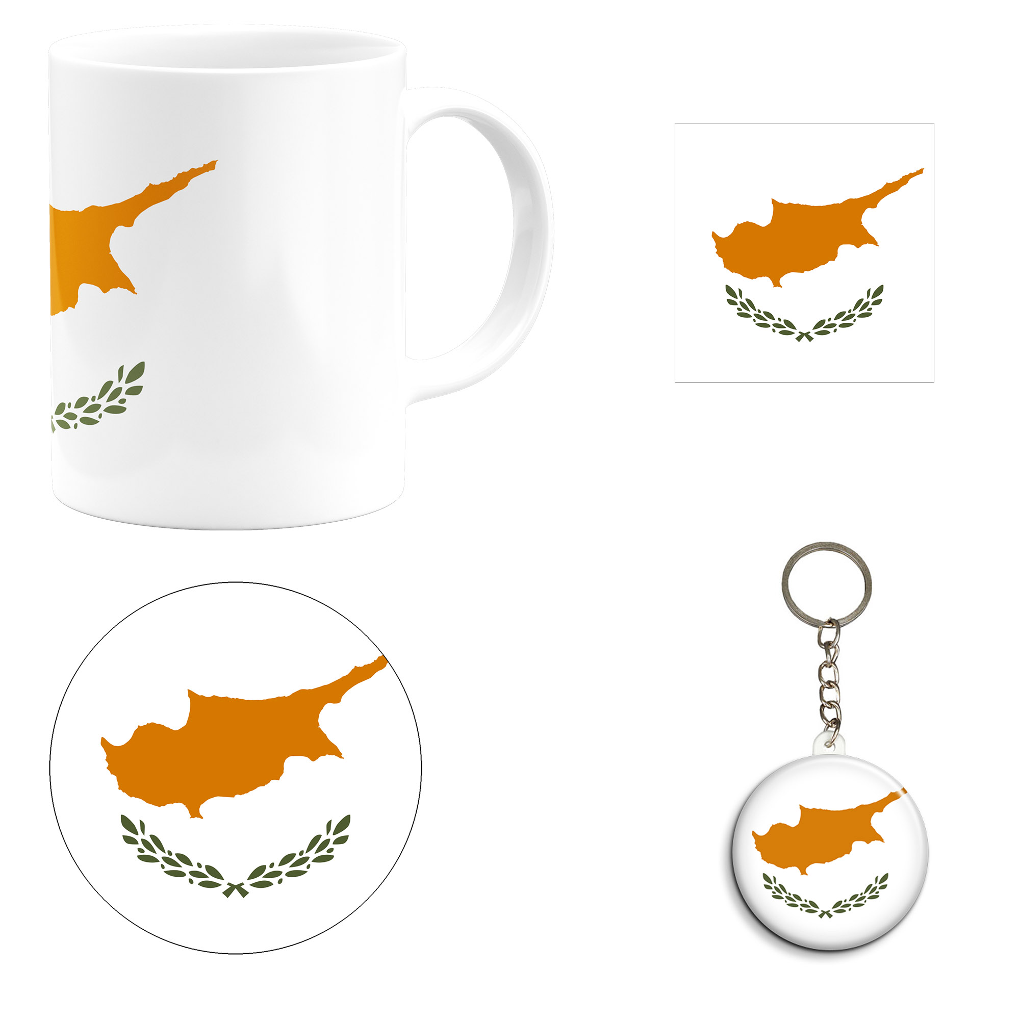 ست هدیه ماگ طرح پرچم قبرس مدل Cyprus کد M1