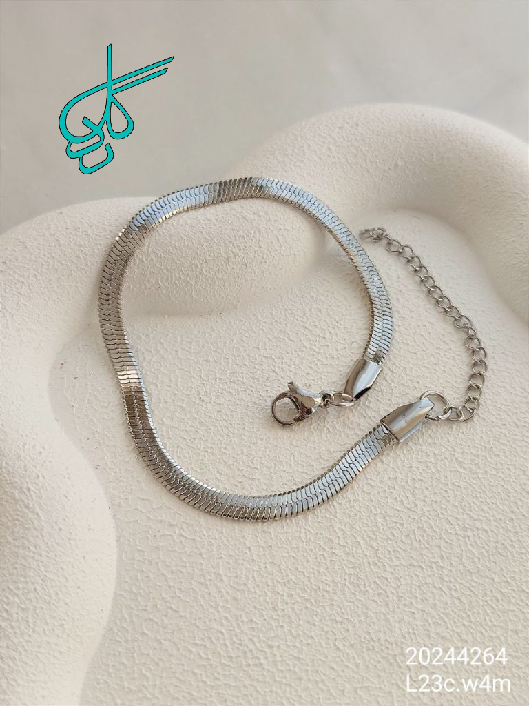 خرید دستبند استیل ماری نقره ای رنگ ثابت با کیفیت ضد حساسیت کد 1215801 - ردگل