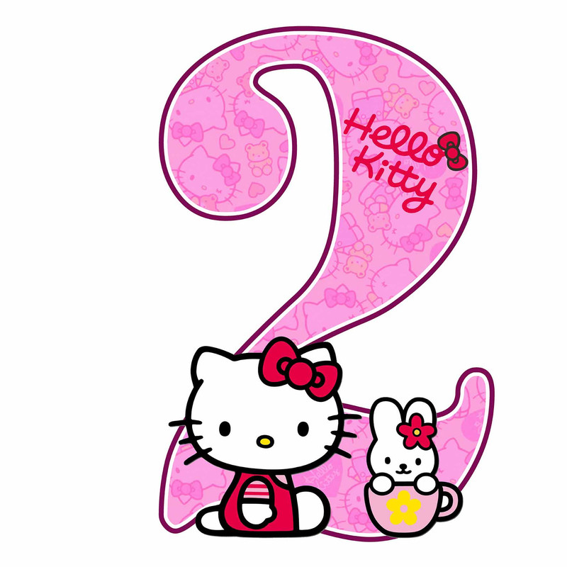 استند رومیزی تولد مدل عدد 2 طرح کیتی کد 772