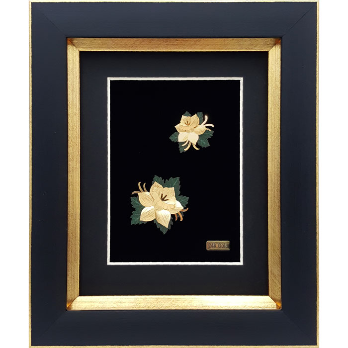 تابلو طلاکوب زرین هنر ایران مدل گل نرگس کد 03