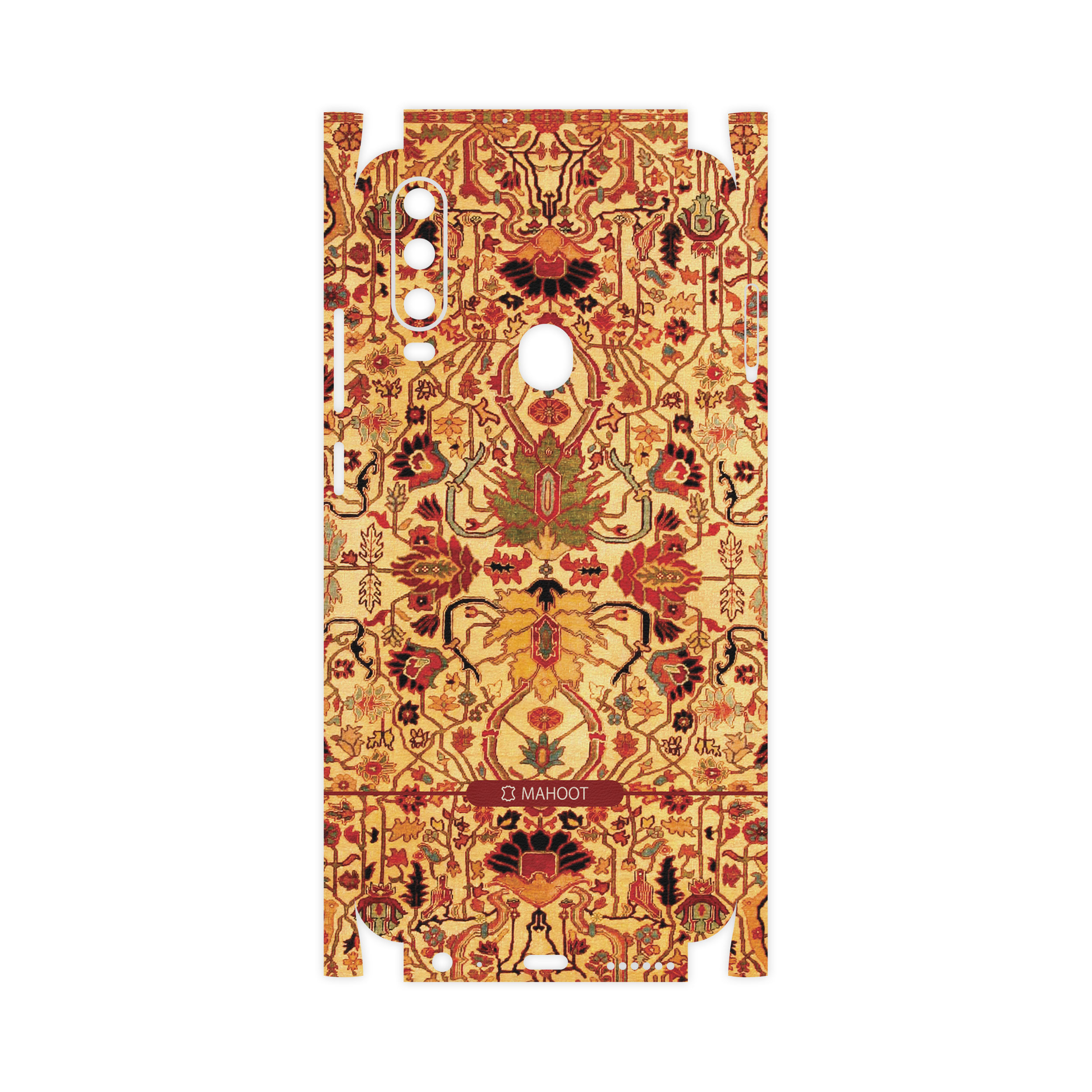 برچسب پوششی ماهوت مدل Persian-Carpet-Yellow-FullSkin مناسب برای گوشی موبایل جی ال ایکس Shahin 2