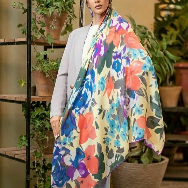 روسری نخی گلدار