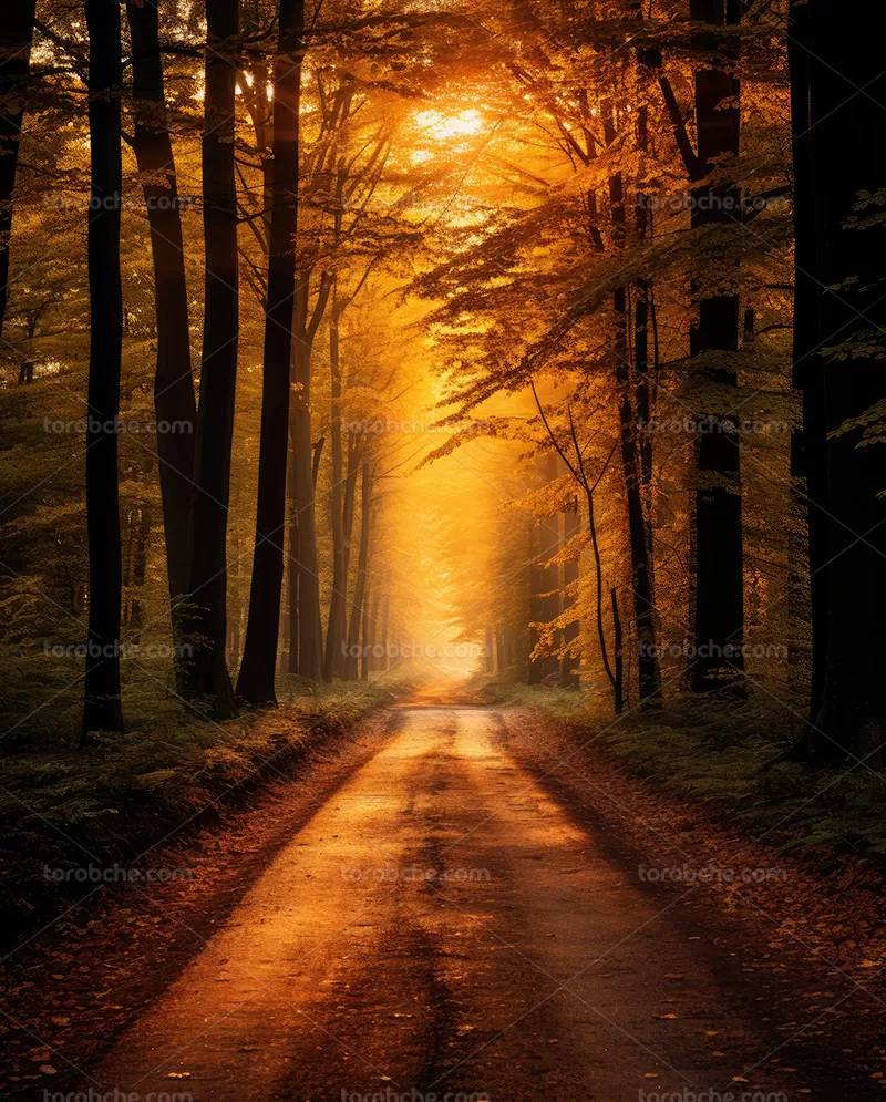 بک دراپ عکاسی جاده پاییزی | گرافیک با طعم تربچه