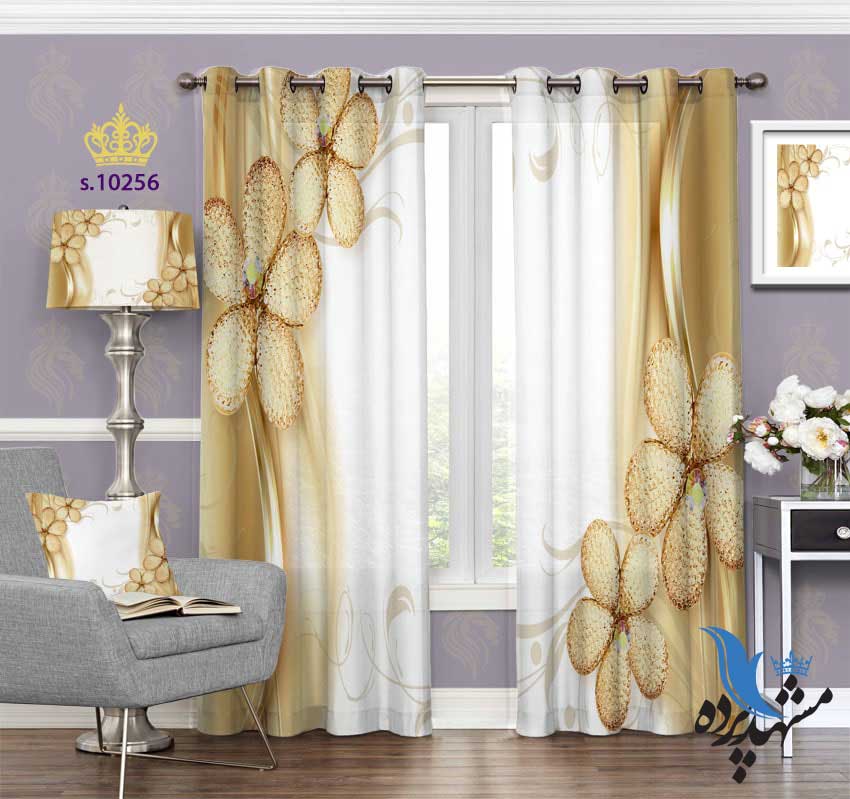 پرده پانچ طرح گلدار S10256