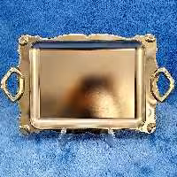 سینی مستطیل پایه دار ساده گل سرخ مدل 5205s
