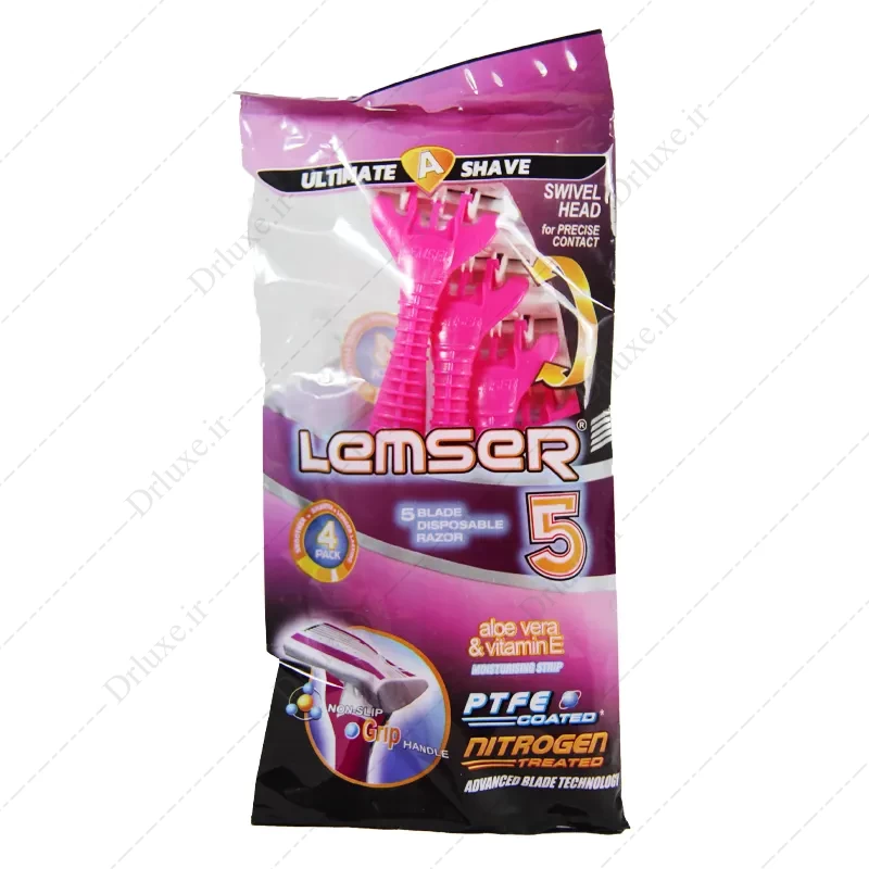 بررسی و خرید تیغ اصلاح 5 لبه صابونی لمسر 4 عدد