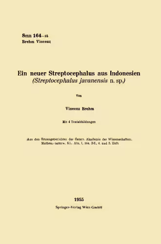 خرید و دانلود نسخه کامل کتاب Ein neuer Streptocephalus aus Indonesien: Streptocephalus javanensis n. sp.