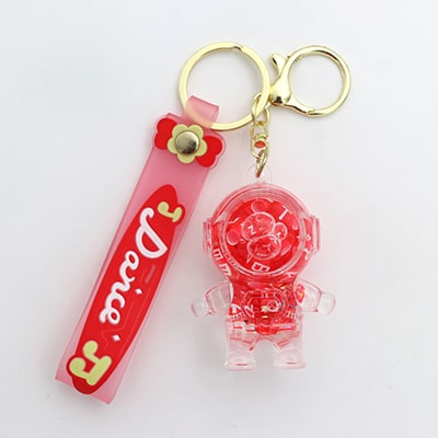 سرکلیدی شیشه ای آویز کیف آکواریومی فضانورد قرمز 33854