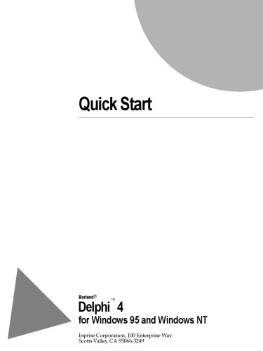 خرید و دانلود نسخه کامل کتاب Delphi4 quick start