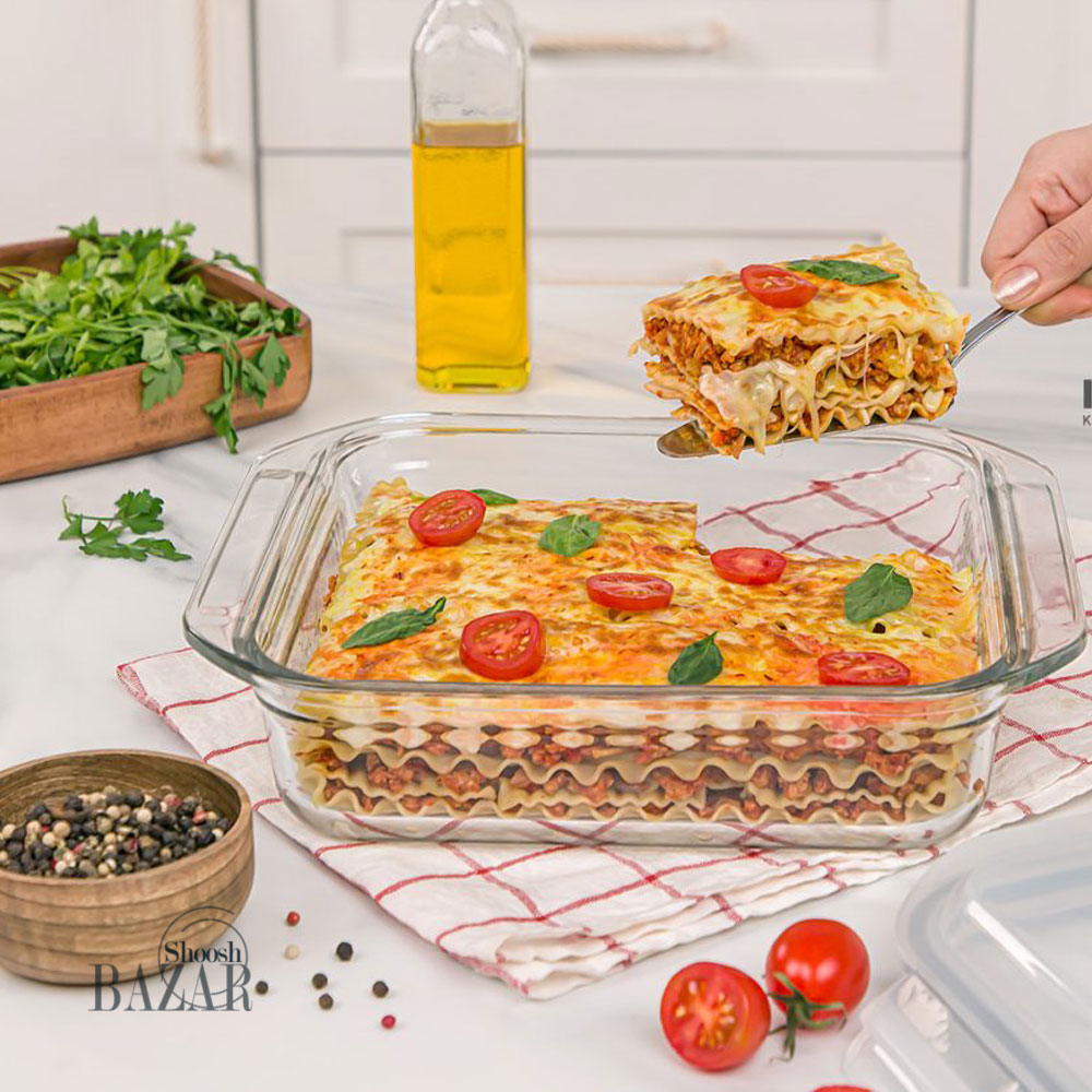 ظرف شیشه ای مربع 2.1 لیتر دربدار لیمون کد 2045