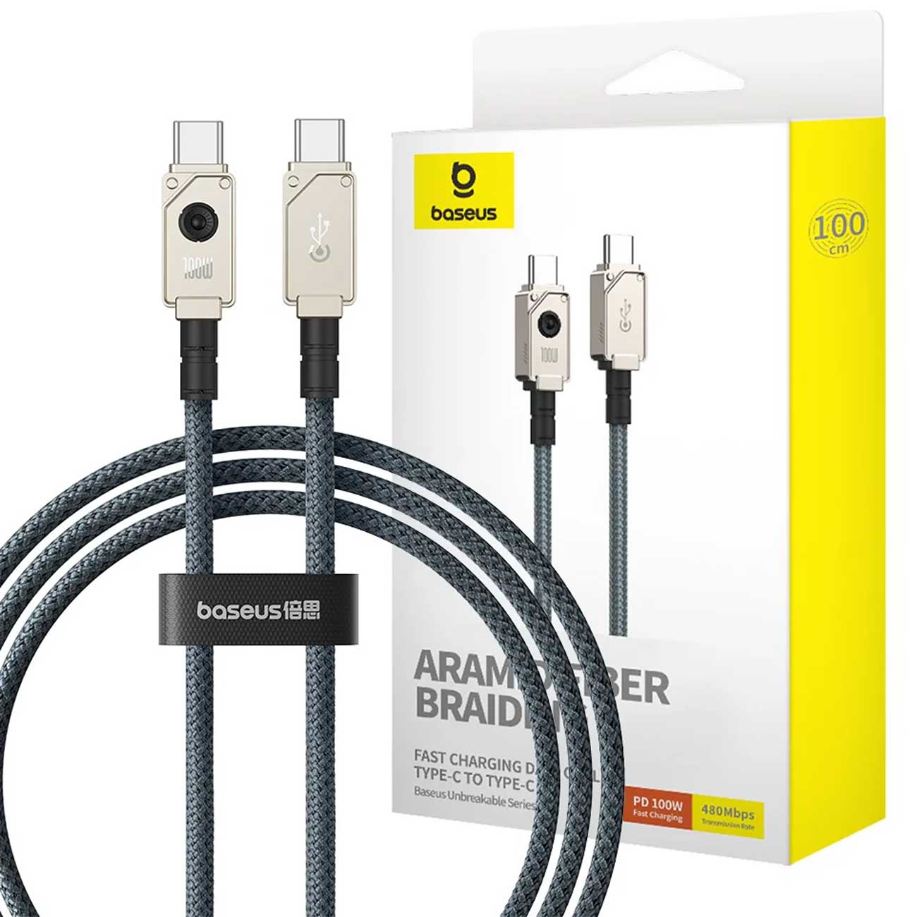 کابل سوپر فست شارژ تایپ سی به تایپ سی 100 وات 2 متری بیسوس CB000051 P10355800221-01