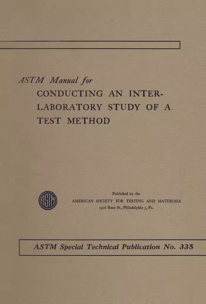 خرید و دانلود نسخه کامل کتاب ASTM Manual for Conductiong an Interlaboratory Study of a Test Method