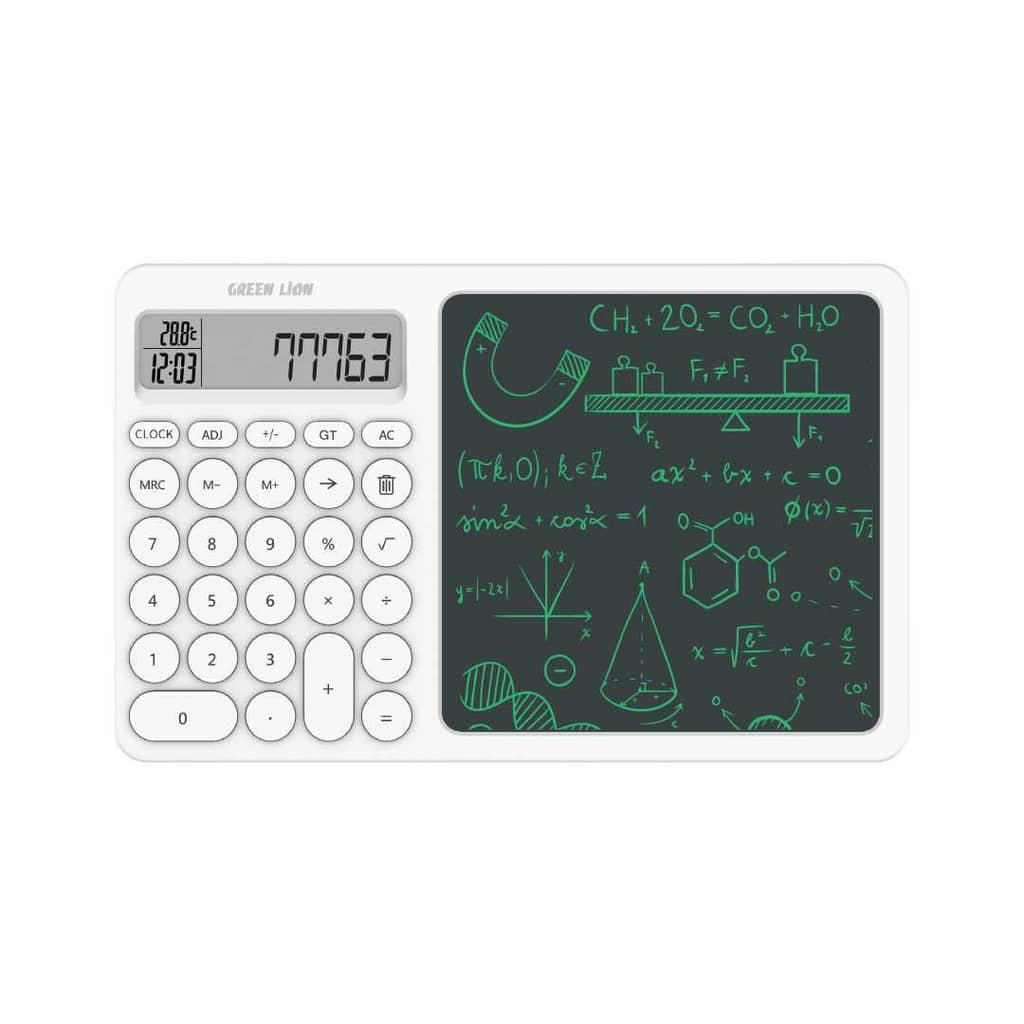 ماشین حساب و پد یاداشت گرین لاین مدل Green Lion CalcWrite Pro Calculator-Writing Pad Combo GNCALCWPADWH