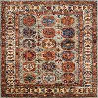 گلیم درجه1 ماندگار ابعاد متنوع زمینه گلیم قهوه ای سفید کد (b)1 - 1096 | گلیم کیفیت ضد حساسیت