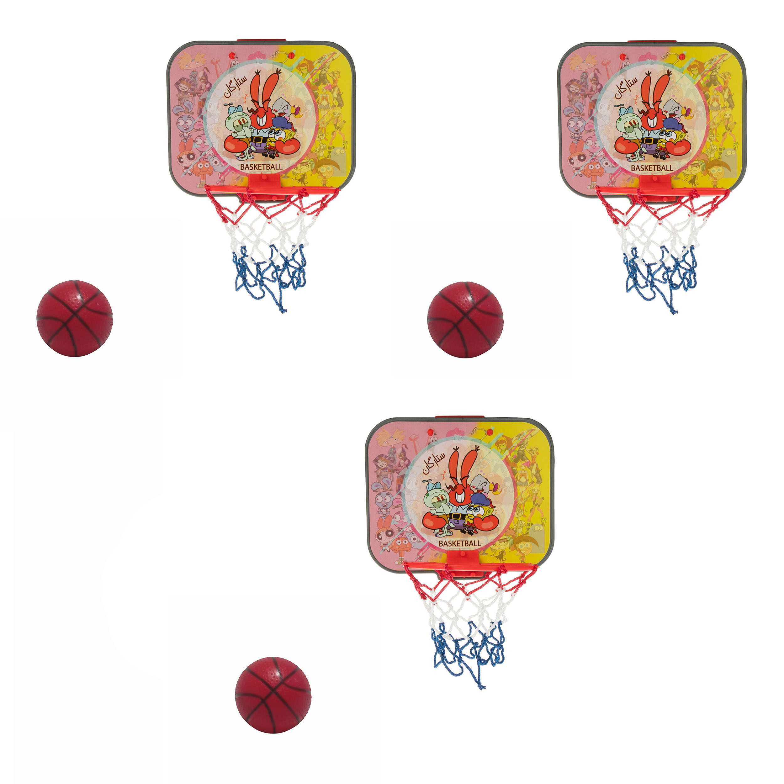 اسباب بازی بسکتبال مدل باب اسفنجی و پاتریک ستارگان بسته 3 عددی