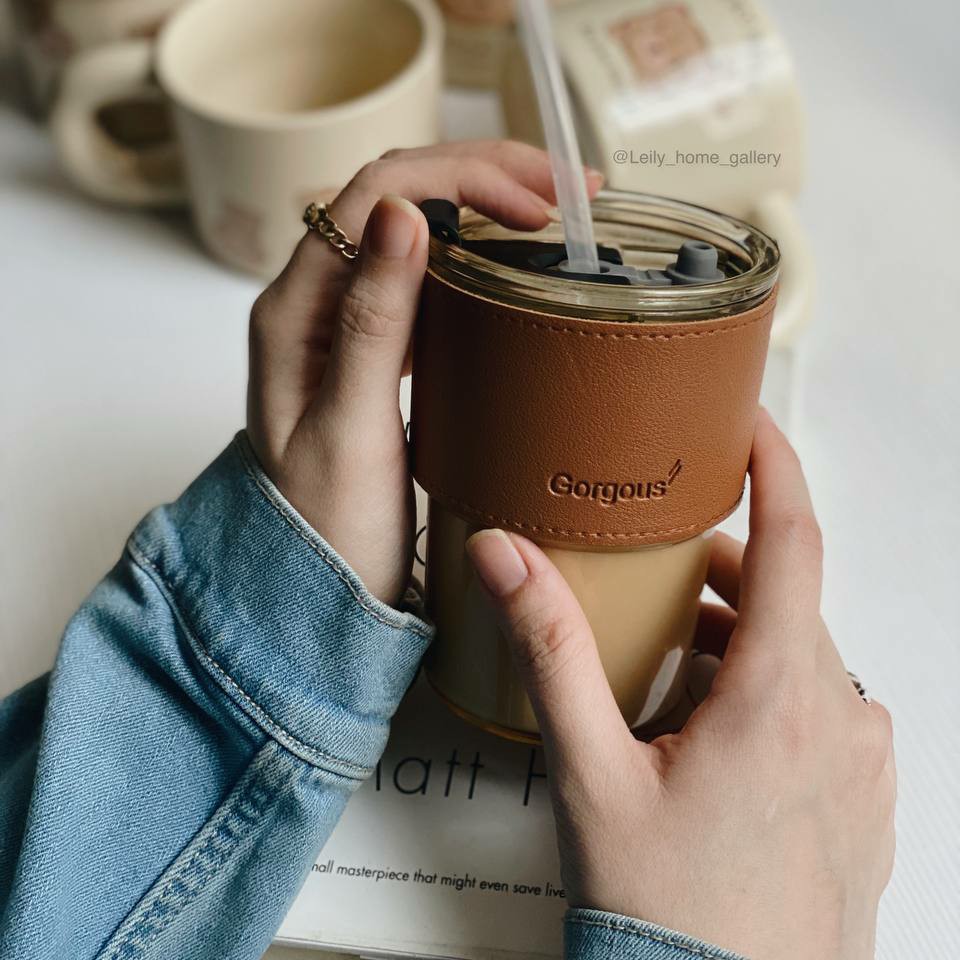 ماگ نی دار  دور چرمی آکرلیک 