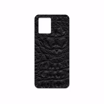 برچسب پوششی ماهوت مدل Black-Crocodile-Leather مناسب برای گوشی موبایل ریلمی 8 Pro
