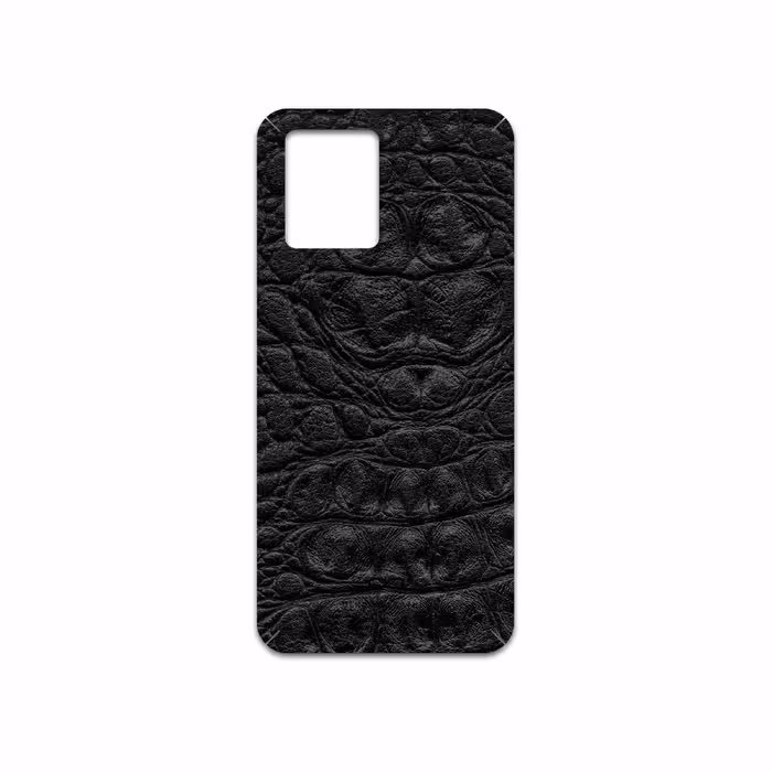 برچسب پوششی ماهوت مدل Black-Crocodile-Leather مناسب برای گوشی موبایل ریلمی 8 Pro