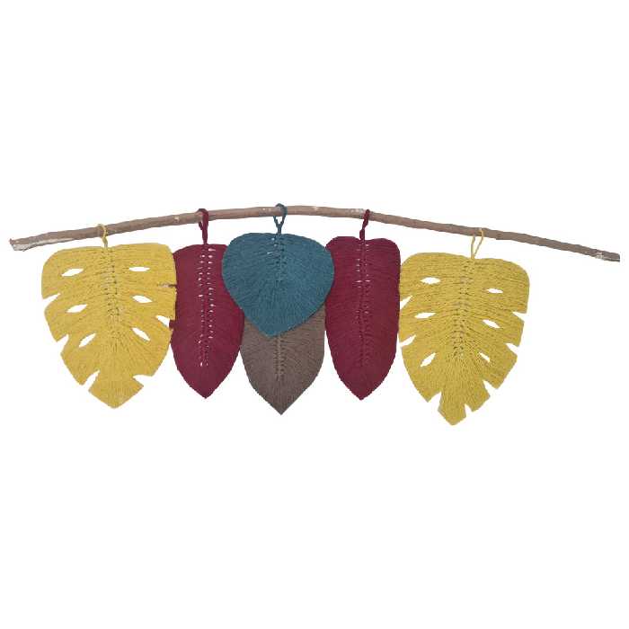 آویز بافتنی مدل مکرومه طرح برگ 05