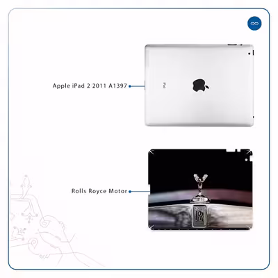 برچسب پوششی ماهوت مدل Rolls-Royce Motor مناسب برای تبلت اپل iPad 2 2011 A1397