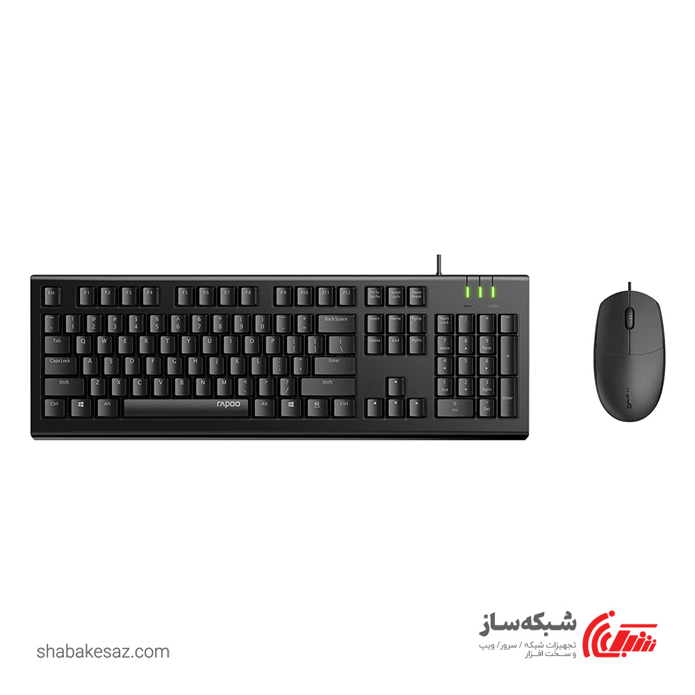 قیمت و خرید کیبورد و ماوس رپو با سیم Rapoo X125S - شبکه ساز