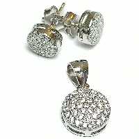 نیم ست نقره جواهری آبکاری رادیوم 16