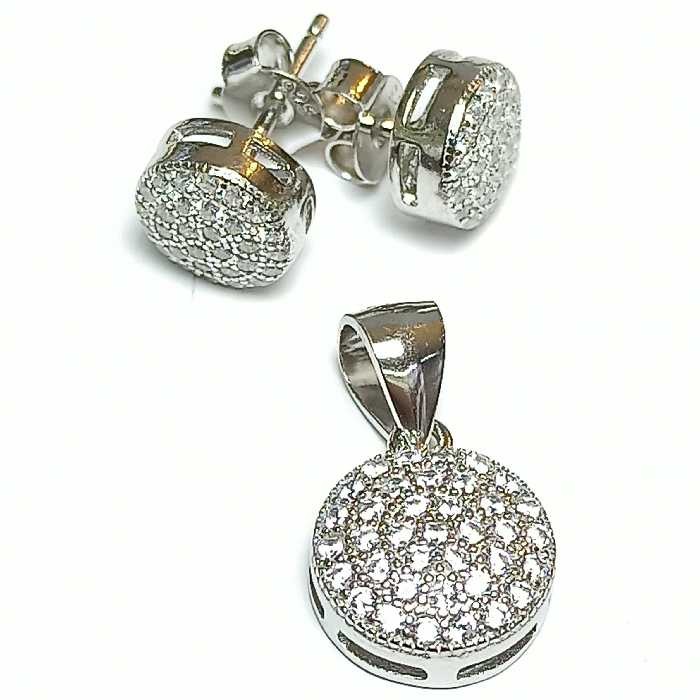 نیم ست نقره جواهری آبکاری رادیوم 16