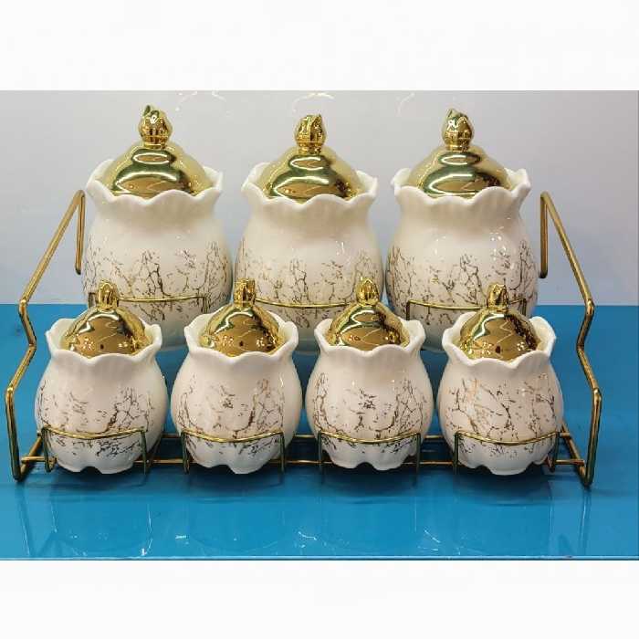 پا سماوری 7 پارچه پایه طلایی