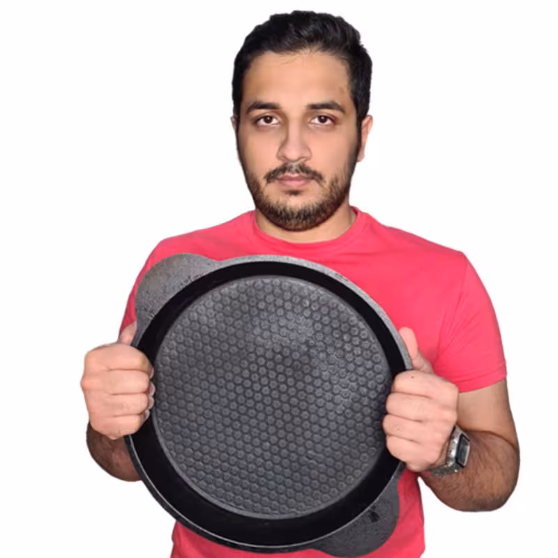 ماهیتابه چدن آب بندی شده (  برای کم خونی ، تابه چدنی اصل(چدن روسی ماهی تابه چدنی)