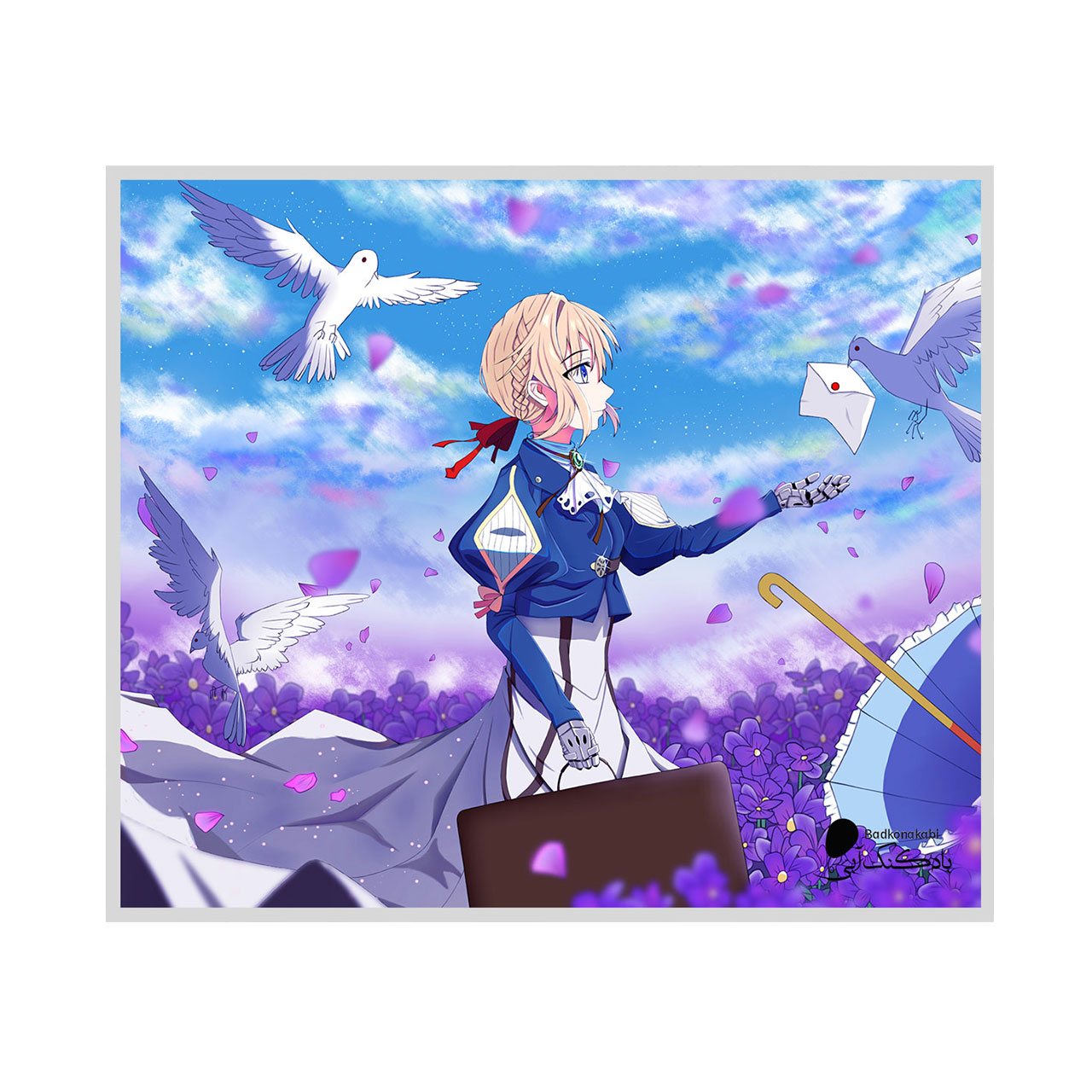  آویز تزیینی بادکنک آبی طرح انیمه مدل A14