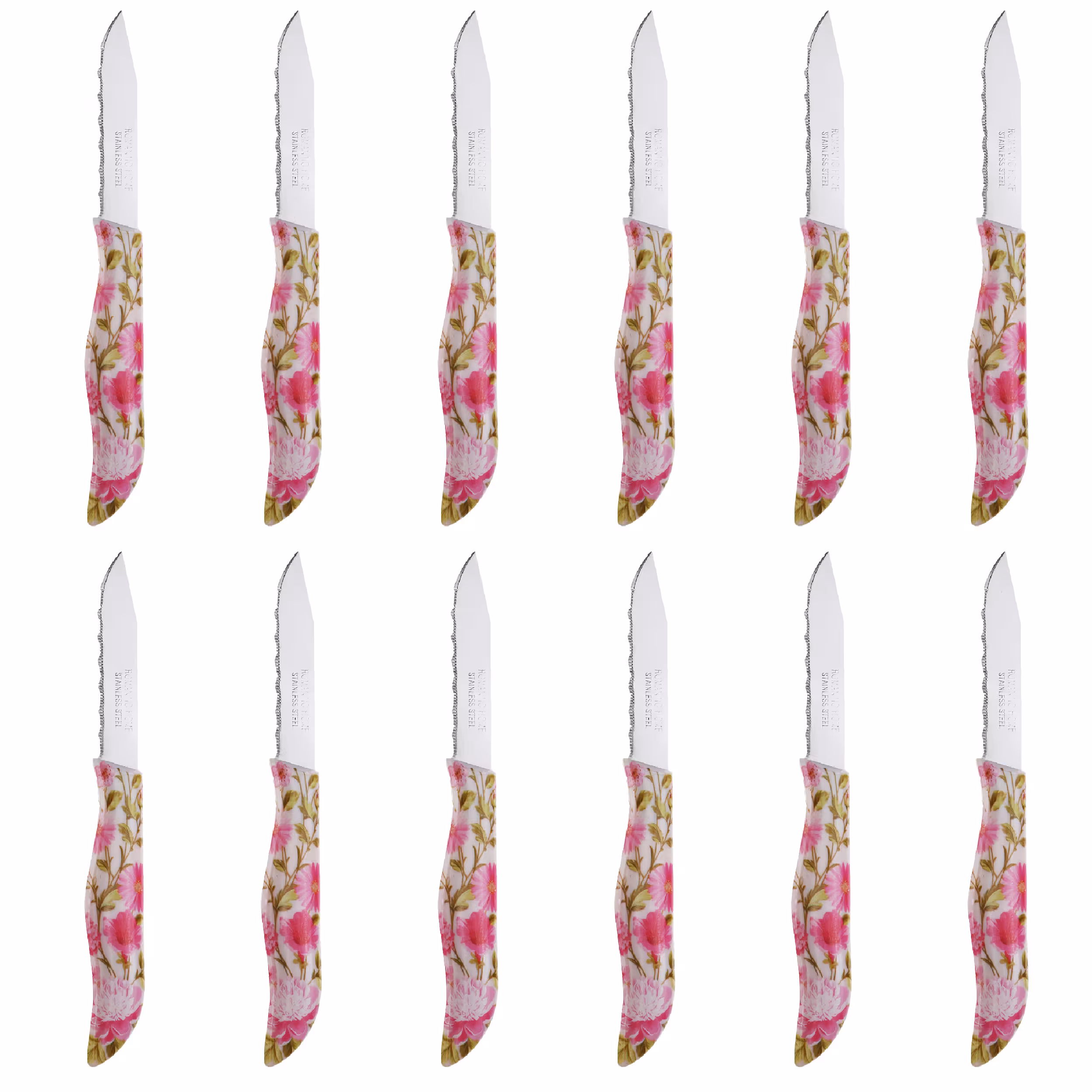 کارد میوه خوری رومانتیک هوم طرح گل مدل Z46 مجموعه 12 عددی