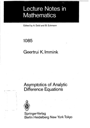 خرید و دانلود نسخه کامل کتاب Asymptotics of analytic difference equations