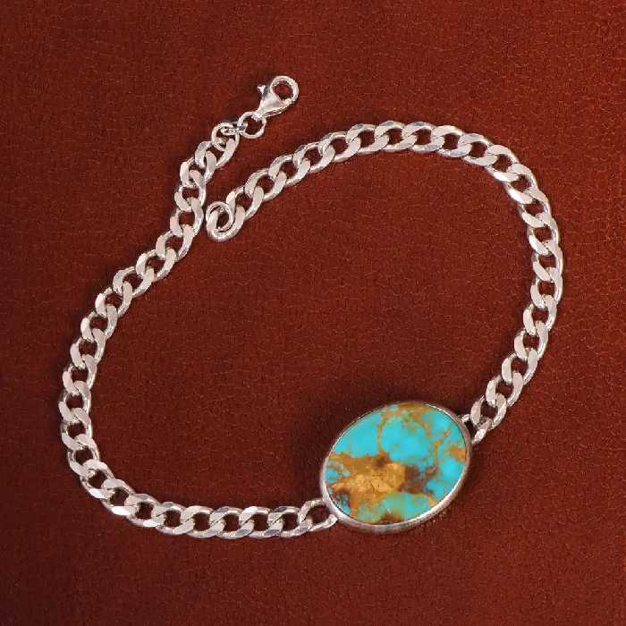 دستبند فیروزه کد 21094 - جواهری مشاهیر