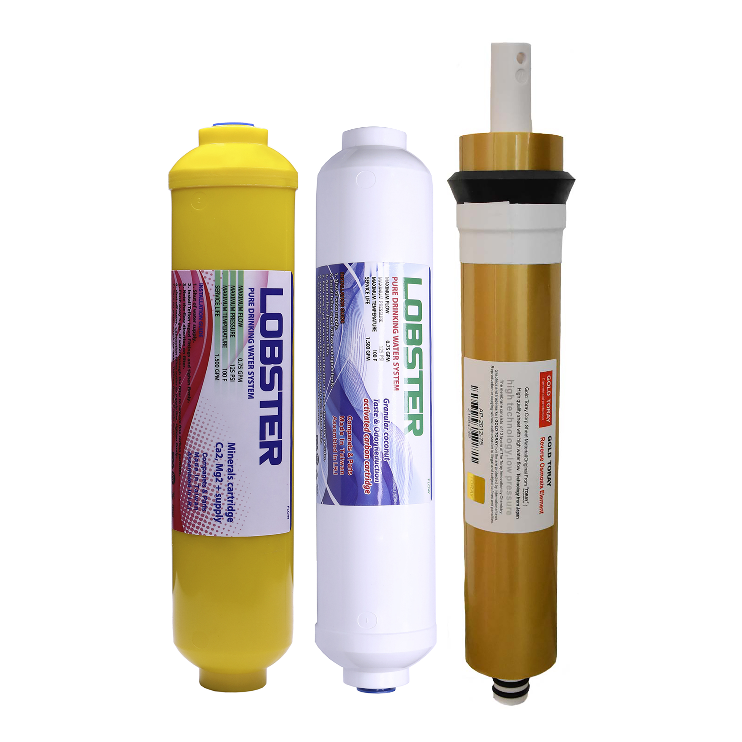 فیلتر دستگاه تصفیه کننده آب لابستر مجموعه 2 عددی به همراه فیلتر گلدتورای کد 001