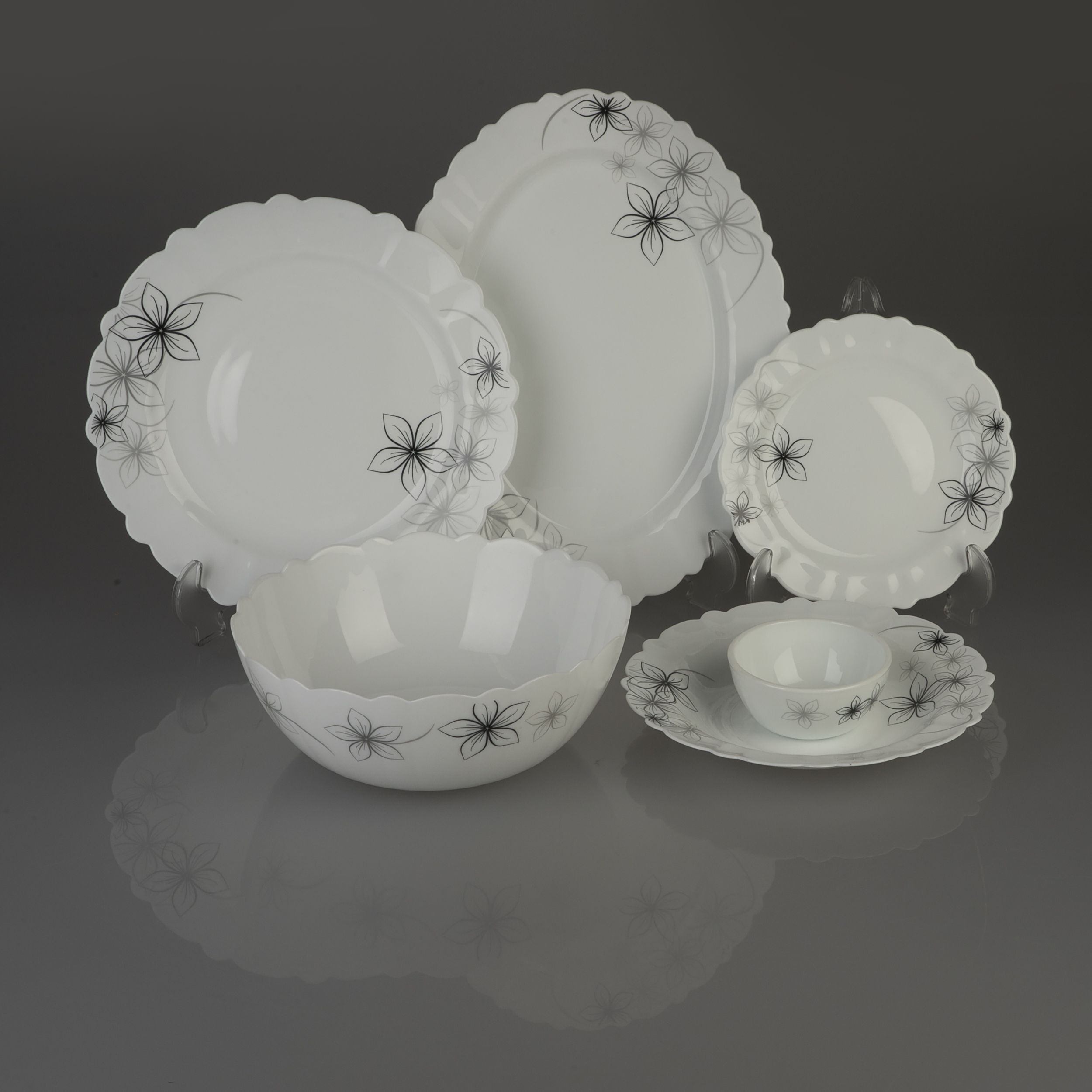 سرویس غذاخوری 26 پارچه اپال طرح دایره مدل لیدیا