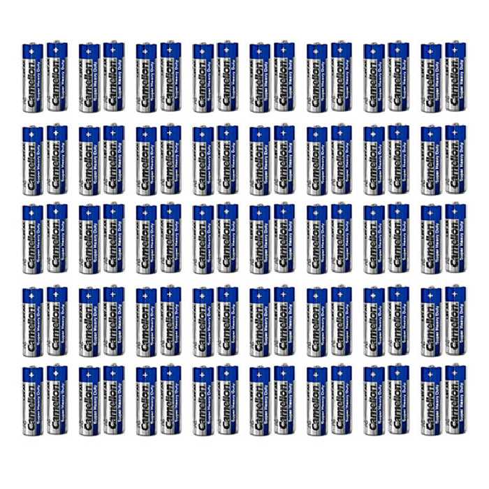 باتری قلمی و نیم قلمی کملیون مدل Super Heavy Duty مجموعه 80 عددی