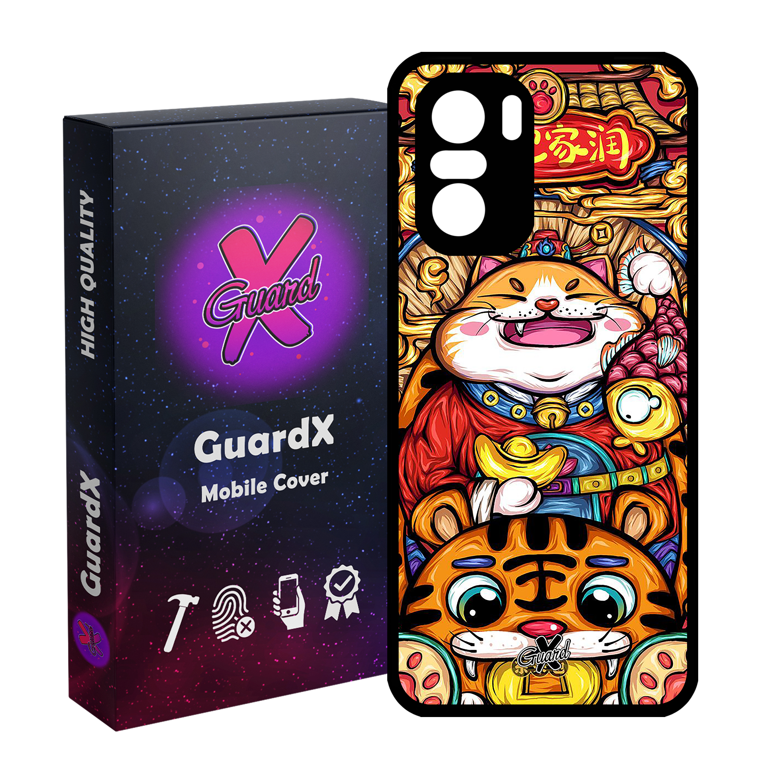 کاور گارد ایکس طرح گربه مدل Glass10440 مناسب برای گوشی موبایل شیائومی Poco F3/MI 11X/MI 11X Pro/Redmi K40/K40 Pro