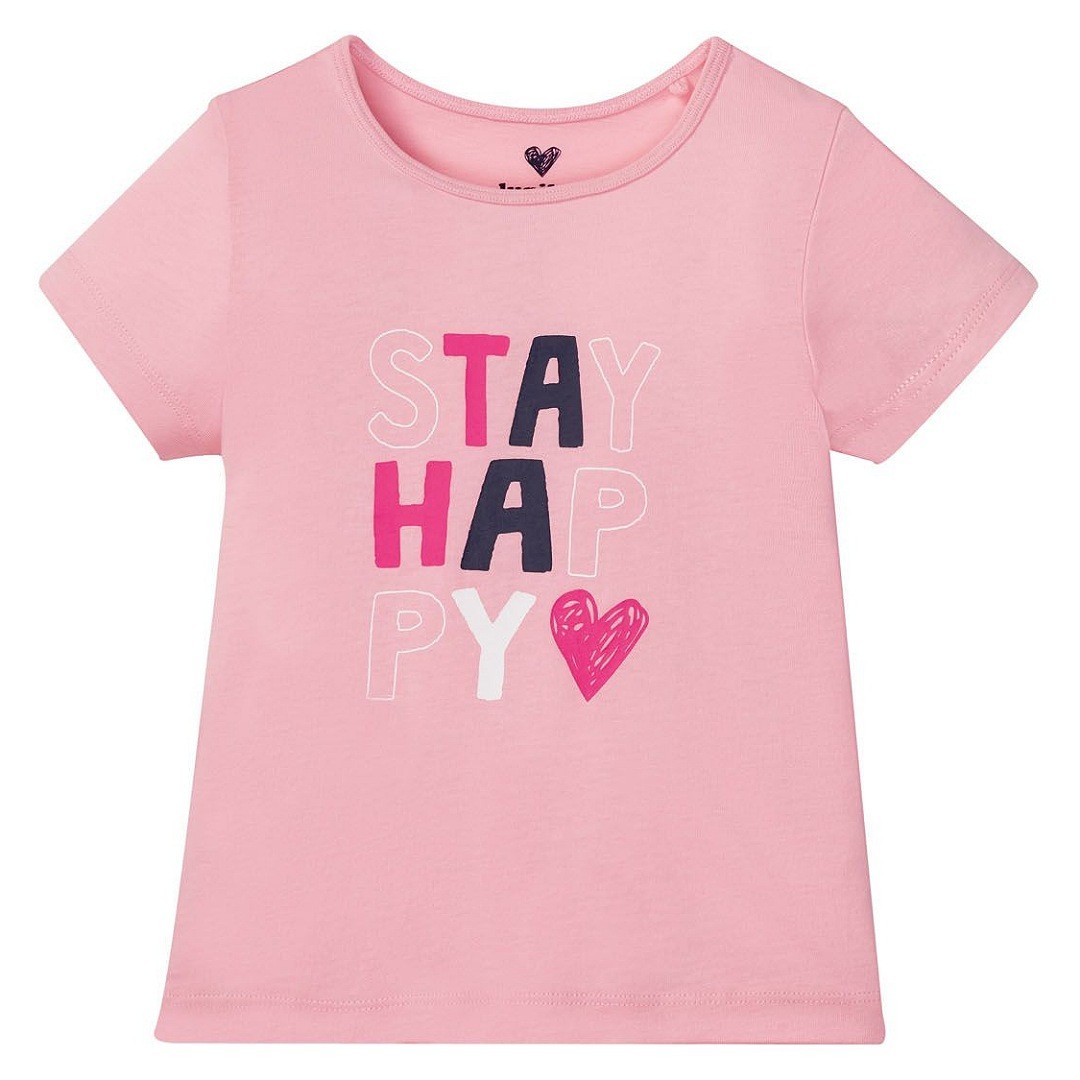 تیشرت دخترانه stay happy برند لوپیلو صد در صد نخ پنبه  2 تا 4 سال