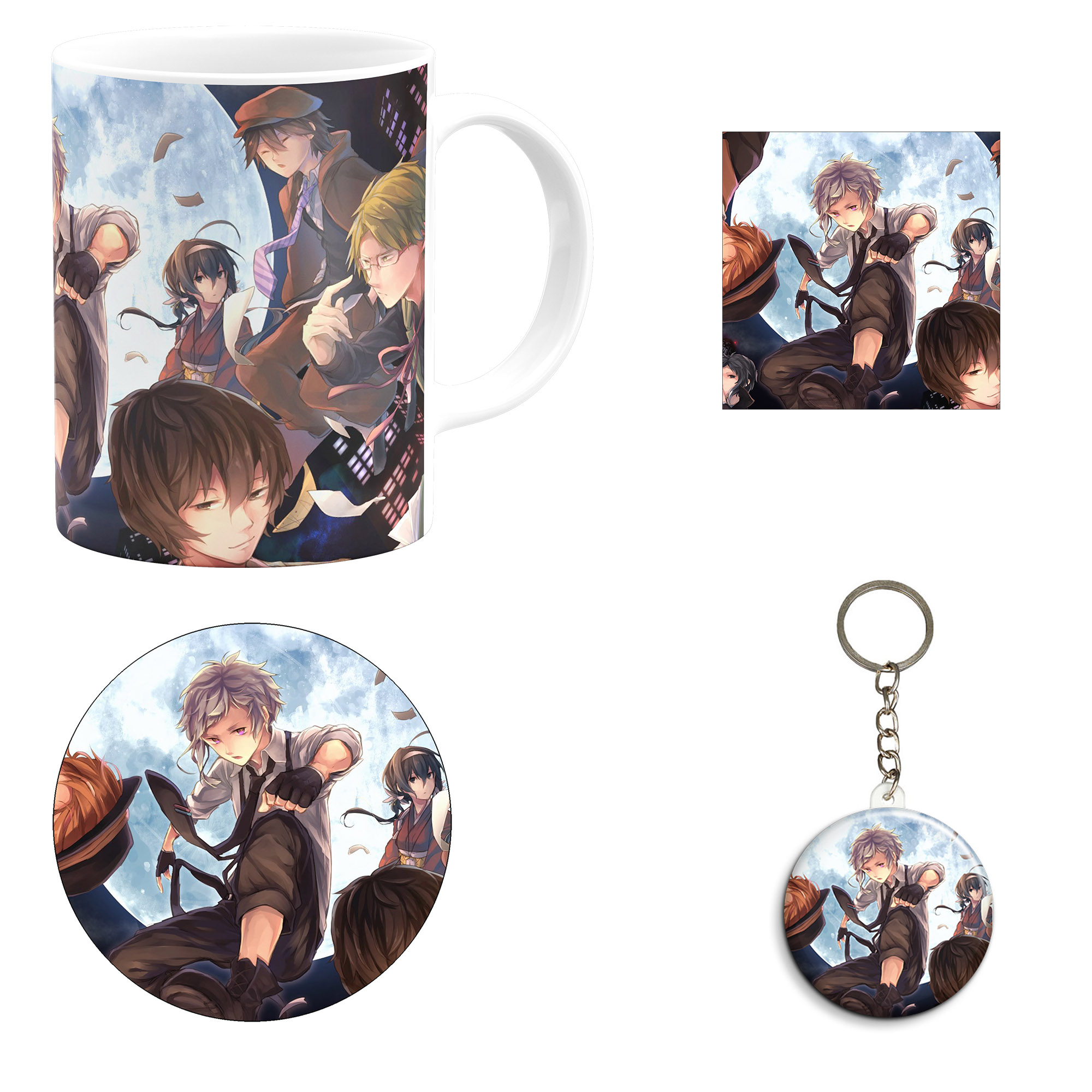 ست هدیه ماگ مدل انیمه سگ‌های ولگرد بونگو طرح bungou stray dogs کد M1