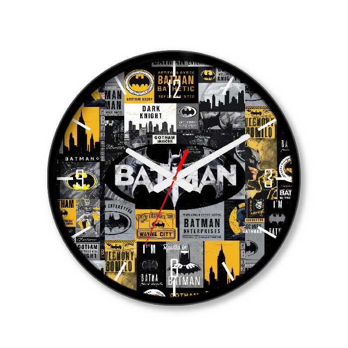 ساعت دیواری کوچک راویتا طرح بتمن کد 3582